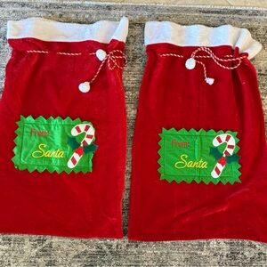 XL Santa Sleigh Bags Velvet Red Christmas Gift Bags with From Santa Design